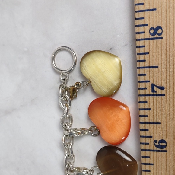 Artisan Crafted Glass Hearts Charm Bracelet - Picture 5 of 8